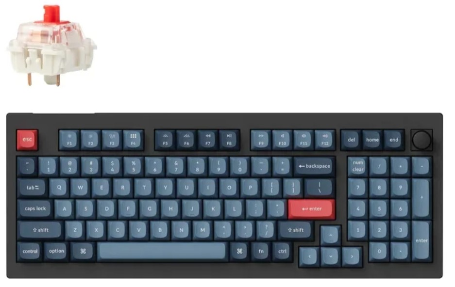 

Клавиатура Wireless Keychron V5 Max V5M-D1-RU Carbon Black, Red св., V5 Max