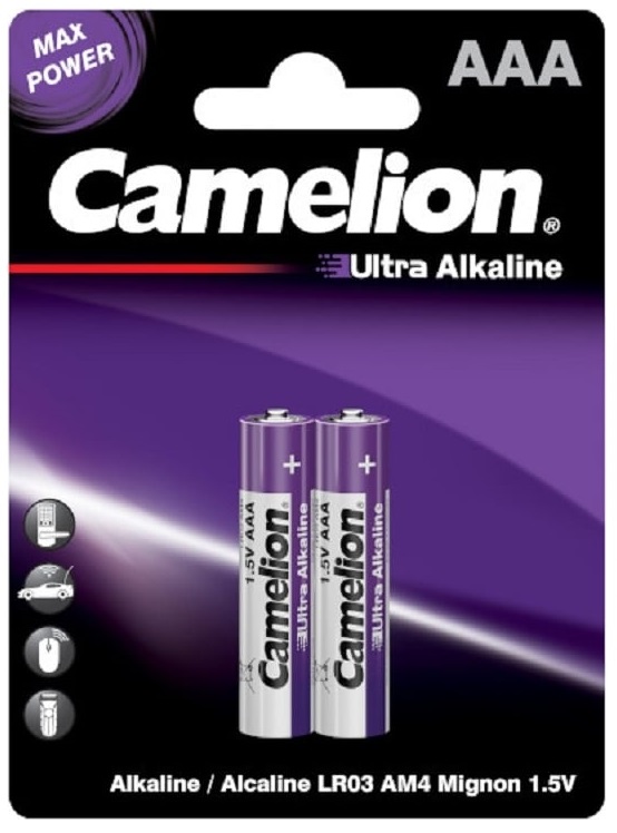 

Батарейка Camelion Ultra LR03 BL-2 CAMELION 14983 (LR03-BP2UT, мизинчиковая батарейка ААА 1.5В) (упак. 2 шт.), Ultra LR03 BL-2