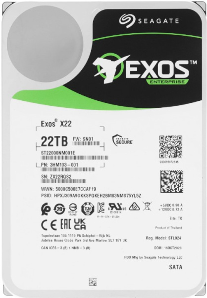 Изображение товара Жесткий диск 22TB SATA 6Gb/s Seagate Exos X22