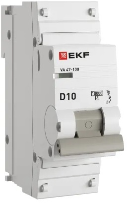 Изображение товара Автоматический выключатель EKF mcb47100-1-10D-pro 10 А IP20 модульный защитный автомат