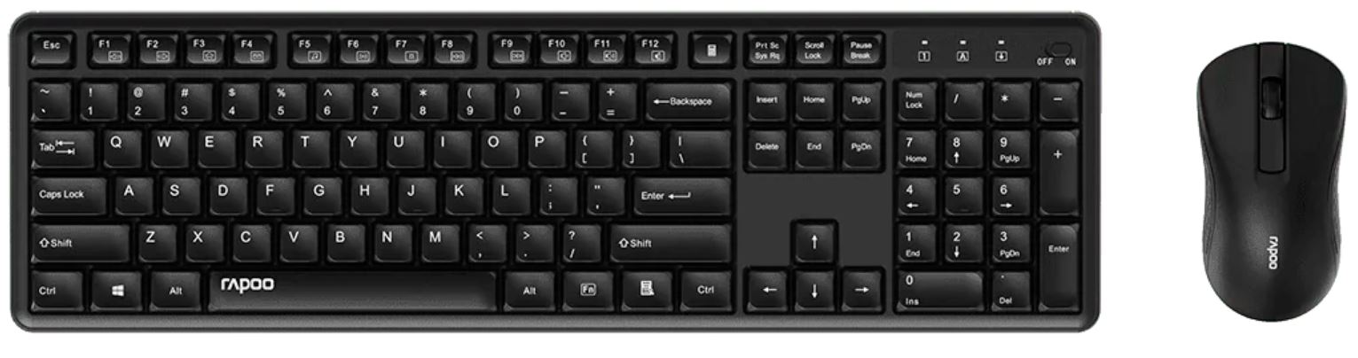 

Клавиатура и мышь Wireless Rapoo X2100 черный, X2100