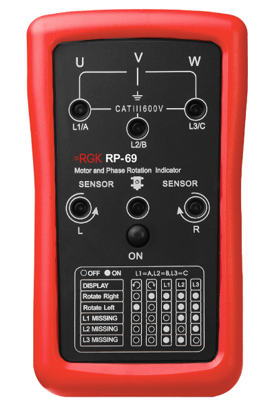 Изображение товара Индикатор чередования фаз RGK RP-69 для электросетей