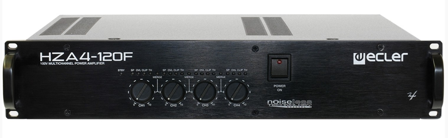 

Усилитель мощности Ecler HZA4-120F 4х120 Вт – 100 В с мостовым режимом, HZA4-120F