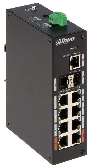 

Коммутатор PoE Dahua DH-PFS3211-8GT-120 11-портовый, с 8-РОЕ портами, неуправляемый, 2*1000 Base-X 1*10/100/1000 Base-T 8*10/100/1000 Base-T (PoE порт, DH-PFS3211-8GT-120