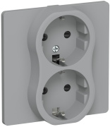 фото Розетка двухместная с заземлением  IEK FI-R24C-16-1-K03