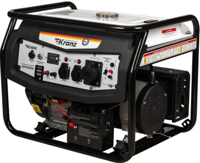 

Генератор бензиновый KRANZ KR9000EA KR-16-1138 9,0кВт, 230В, 25л, коннектор автоматики, электростартер, KR9000EA