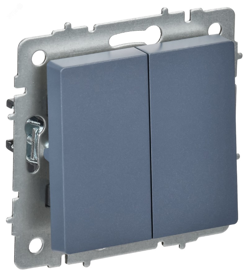 

Переключатель перекрестный IEK BR-V23-0-10-K35 BRITE 2-клавишный 10А ВС10-2-3-БрМ маренго, BR-V23-0-10-K35