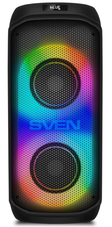 

Портативная акустика Sven PS-1050 SV-022907 черная (200 Вт, TWS, BT, FM, USB, microSD, LED-дисплей, 7200мА*ч), PS-1050