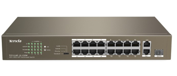 фото Коммутатор неуправляемый Tenda TEF1118P-16-150W в Красноярске