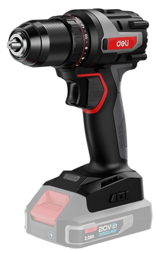 

Дрель - шуруповерт Deli DE-DZ20-1 аккумуляторная (Без АКБ и ЗУ, 20В, 10мм, 50Нм, картон), DE-DZ20-1