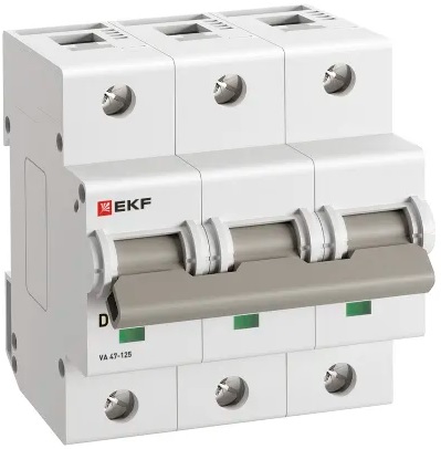 

Автоматический выключатель EKF mcb47125-3-25D ВА 47-125 3P 25А (D) 15кА PROxima, mcb47125-3-25D