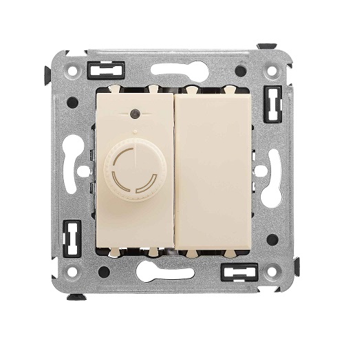 

Диммер DKC 4405133 поворотный в стену, "Ванильная дымка", 2 модуля, "Avanti", 4405133