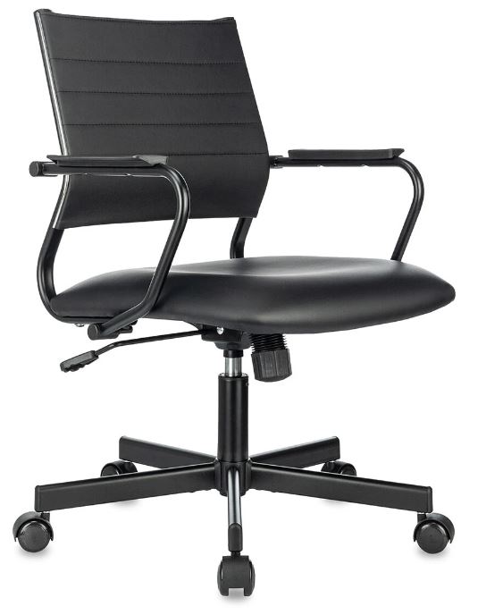

Кресло Бюрократ CH BALANCE-LOW черный, экокожа, низк.спин., крестов. металл, CH BALANCE-LOW