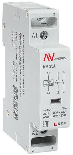 Изображение товара Контактор EKF km-av-1-25-20-24V