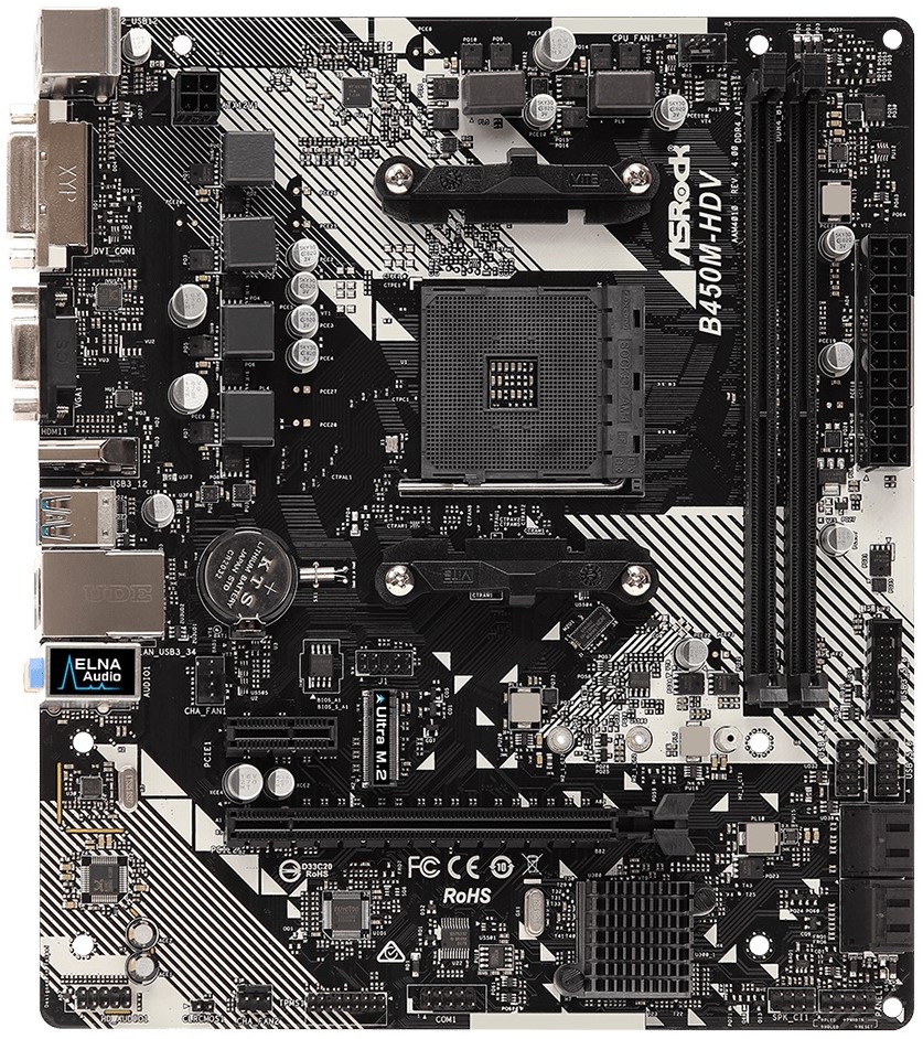 

Материнская плата mATX ASRock B450M-HDV R4.0 AM4, AMD B450, 2xDDR4(3200), 1xPCI-Ex16, PCI-Ex1, D-SUB, HDMI, DVI, SATAIII+RAID, M.2, GBLan, USB3.1, mAT, B450M-HDV R4.0