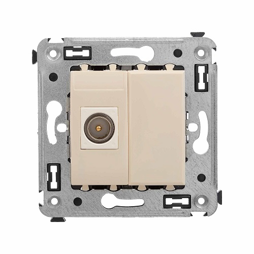 

Розетка DKC 4405503 в стену, TV оконечная, "Ванильная дымка", "Avanti", 4405503