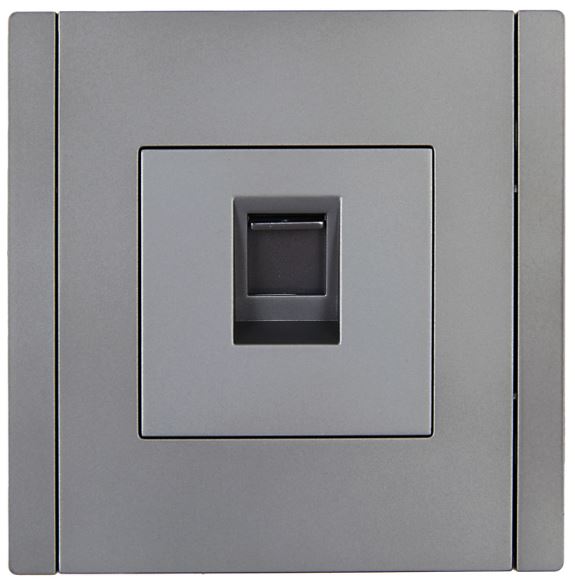 

Розетка компьютерная IEK FP-K10-2-K46 FORTE&PIANO RJ45 кат.6 FP531 сталь, FP-K10-2-K46