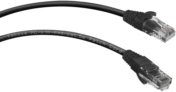 Изображение товара Кабель патч-корд U/UTP 5e кат. 1м. Cabeus PC-UTP-RJ45-Cat.5e-1m-BK