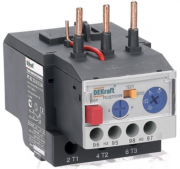 

Реле DEKraft 23122DEK электротепл. для конт. 25-32А 23,0-32,0А, 23122DEK