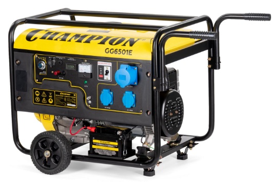 

Генератор бензиновый CHAMPION GG6501E (5/5,5кВт,OHV420 15лс 25л 2,5л/ч 12V), GG6501E