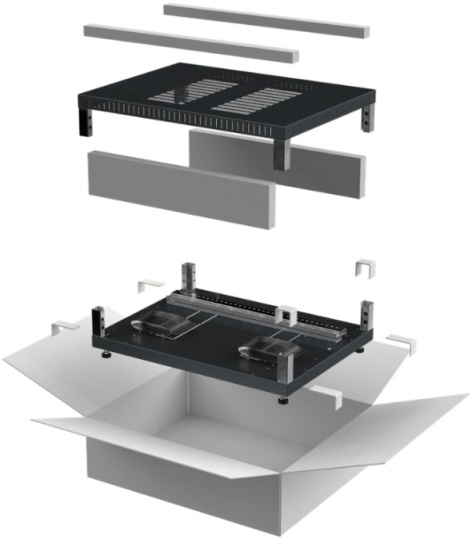 Изображение товара Комплект ITK LE05-XXX61-X для напольных шкафов из стали черного цвета
