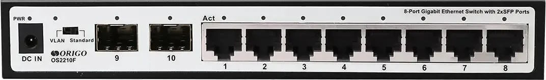 

Коммутатор ORIGO OS2210F/A2A конфигурируемый 8x1000Base-T, 2x1000Base-X SFP, DIP-переключатель, OS2210F/A2A