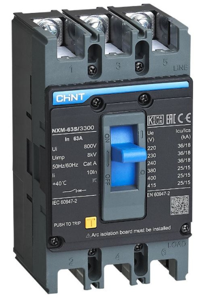 Изображение товара Автоматический выключатель в литом корпусе CHINT NXM(S) 3П 10А
