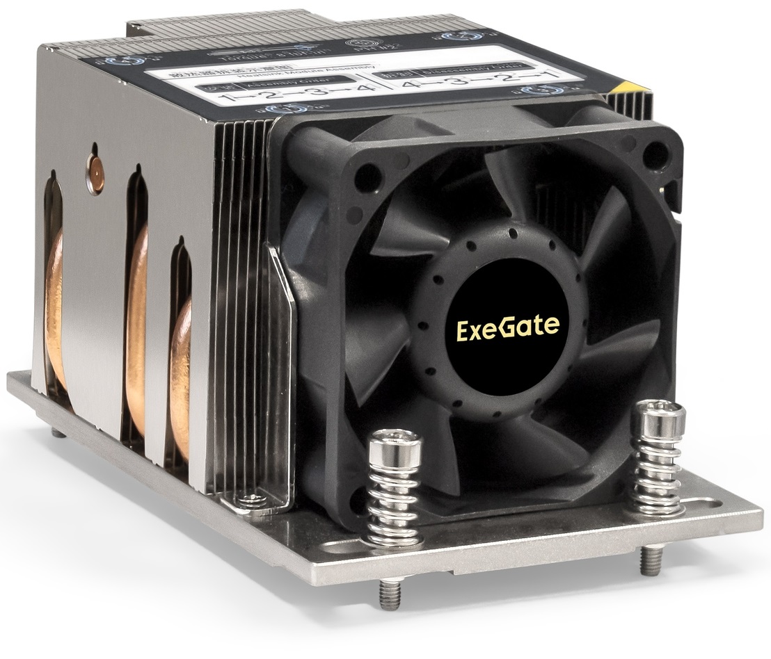 Устройство охлаждения (кулер) EXEGATE ESNK-P0063AP4.PWM.2U.SP3.Cu, 4-pin, 60мм, черный, retail [ex293436rus]