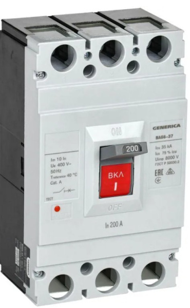 Изображение товара Автоматический выключатель в литом корпусе GENERICA SAV40-3-0200-G