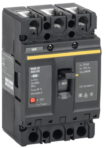 Изображение товара Автоматический выключатель IEK SVA10-3-0063-02 3П 63А для защиты сетей