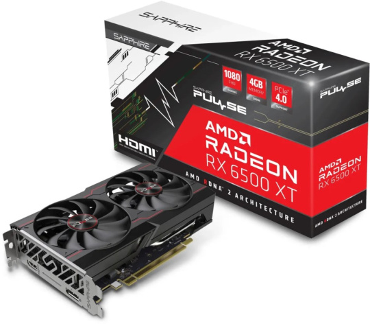 Изображение товара Видеокарта Sapphire Radeon RX 6500XT GAMING OC PULSE (11314-07-20G)