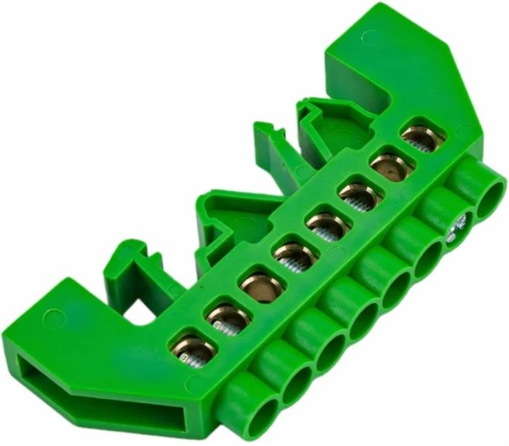 

Шина Rexant 11-2307 PE «земля» в комбинированном зеленом изоляторе на DIN-рейку 6x9 мм 8 групп, 11-2307