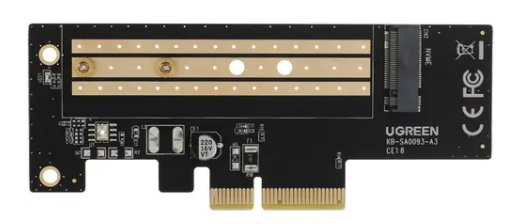 

Адаптер переходник UGREEN CM302 70503 M.2 NVMe/4*PCI-E 3.0, черный, CM302