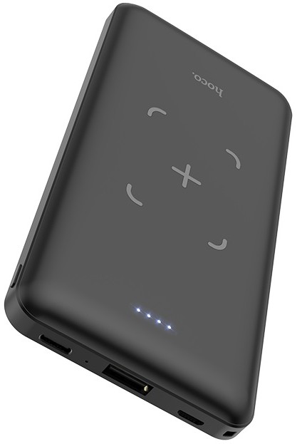 

Аккумулятор внешний портативный Hoco J50 SURF 10000mAh 5W 2A USB-A беспров.зар. черный, J50 SURF