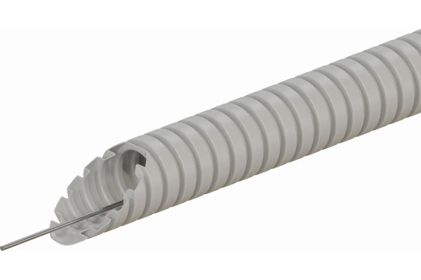 Изображение товара Гофрированная тяжелая труба Ecoplast 61116HF-GR 16 мм 100 м безгалогенная
