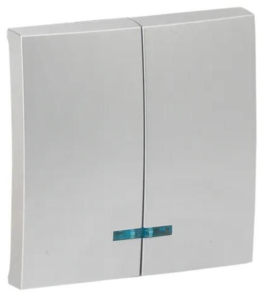 

Клавиша двойная EKF ESV10-L-123-30 Валенсия выключателя с индикатором 10А сталь, ESV10-L-123-30