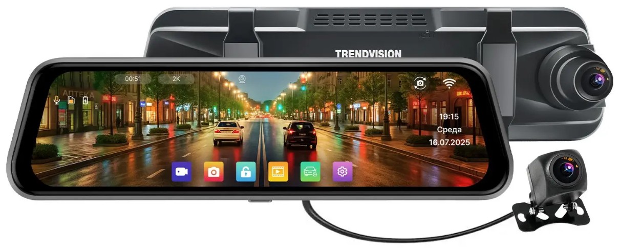 

Видеорегистратор автомобильный TrendVision MR-2K черный 4Mpix 1440x2560 1440p 170гр. SA230L (2171267), MR-2K