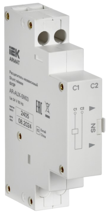 

Расцепитель независимый IEK AR-AUX-SN03 ARMAT 24В GV2P, AR-AUX-SN03