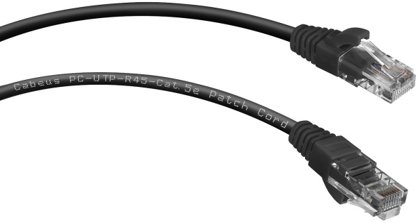 Изображение товара Кабель патч-корд Cabeus PC-UTP-RJ45-CAT.5E-0.15M-BK-LSZH для Ethernet