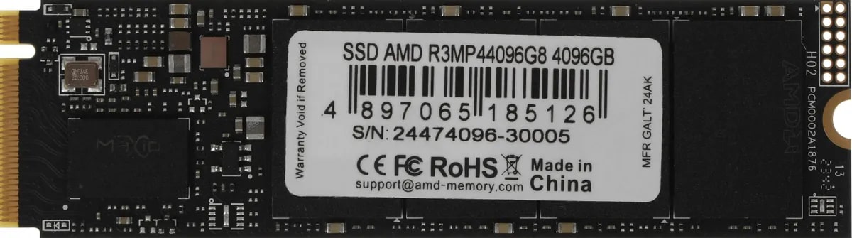 

Накопитель SSD M.2 2280 AMD R3MP44096G8 4TB, 7300/6500MHz, R3MP44096G8