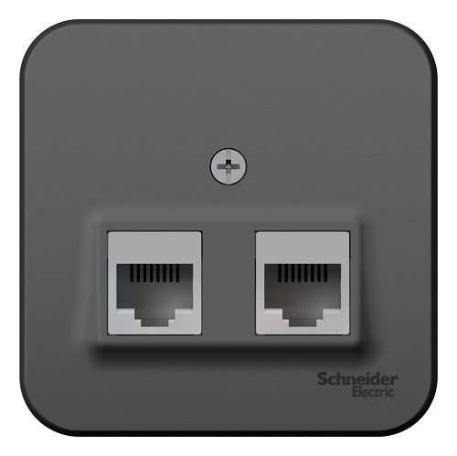 

Розетка Schneider Electric BLNIA045456 2-ая компьютерная RJ45, кат.5E, изолир. пластина Антрацит наруж, BLNIA045456