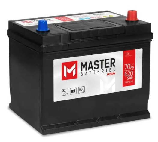 Изображение товара Аккумулятор автомобильный MASTER BATTERIES MBA700 12 В 70 Ач узкий корпус