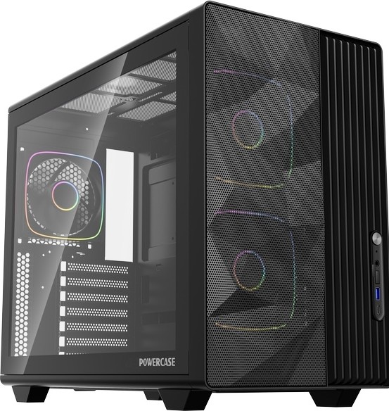 

Корпус ATX Powercase TX5 ARGB CTX5AB-A3 без БП, черный, боковая панель из закалённого стекла, USB 3.0, 2*USB Type-C, TX5 ARGB