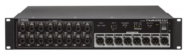 

Модуль Yamaha TIO1608-D2 VGM3590 коммутационный с 16 вх. (XLR) и 8 вых.(XLR), со встроенным протоколом сетевого цифрового аудио Dante. 48 кГц 24 bit., TIO1608-D2
