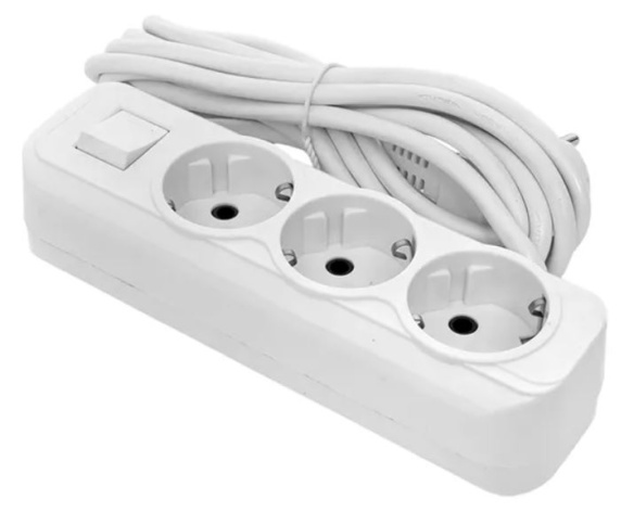 Изображение товара Удлинитель EKF UBA16-310-3-02i с тремя розетками и защитой от перенапряжения