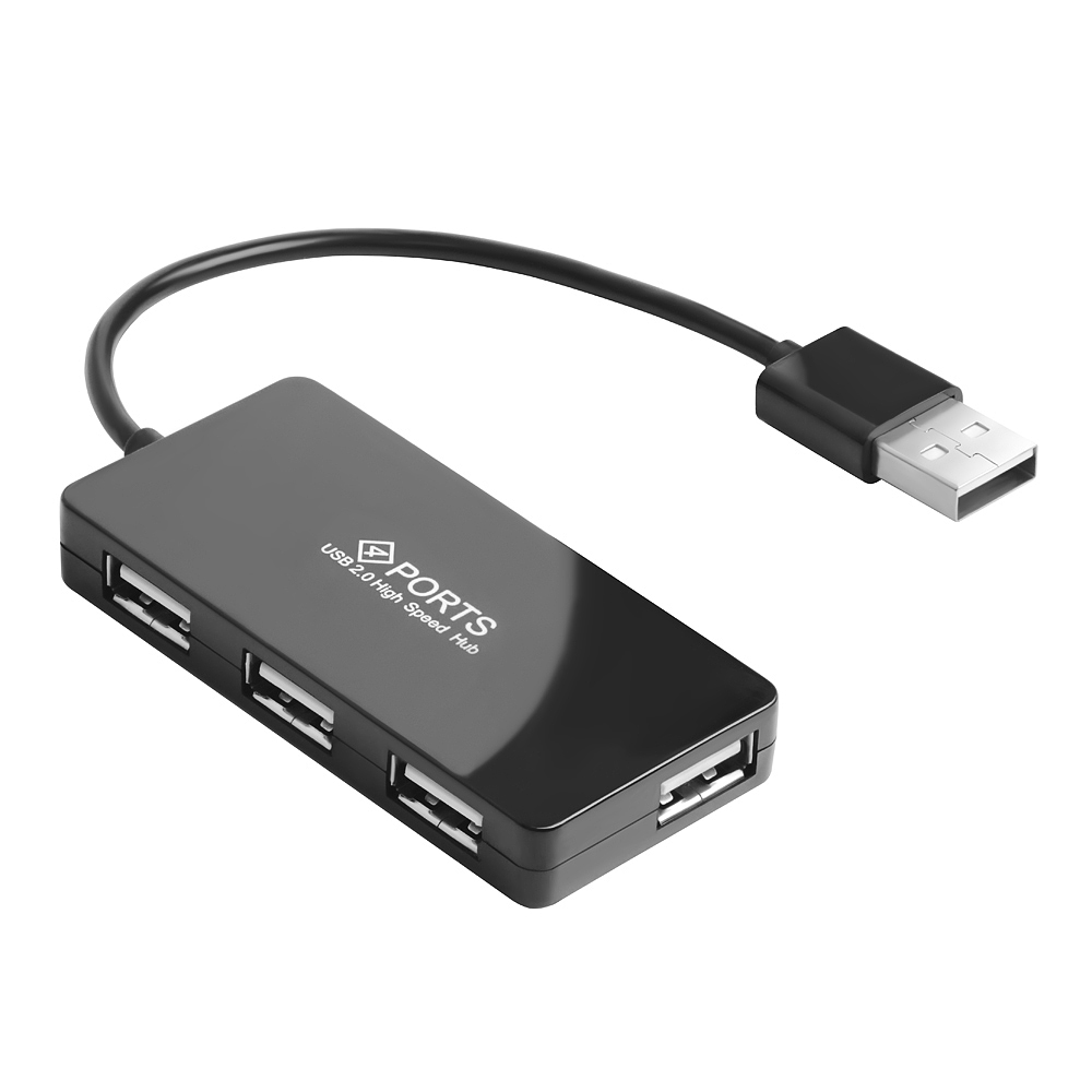 

Разветвитель USB 2.0 GCR GCR-UH244B Хаб на 4 порта 0,15m , black, 04067, GCR-UH244B