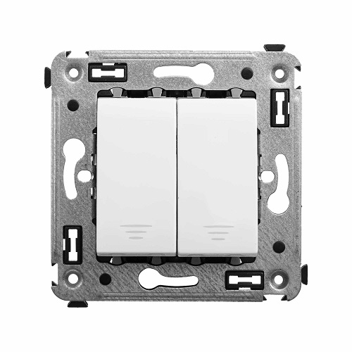 

Кнопка DKC 4400154 двухклавишная в стену, "Белое облако", 2 модуля, "Avanti", 4400154