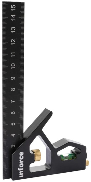 Изображение товара Угольник Inforce 06-11-77 с уровнем 150 мм для точных разметочных работ