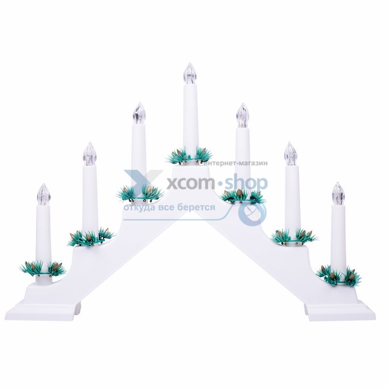 

Фигура светодиодная NEON-NIGHT 501-081 новогодняя горка 7 свечек, цвет корпуса:белый, цвет свечения: теплый белый, 501-081