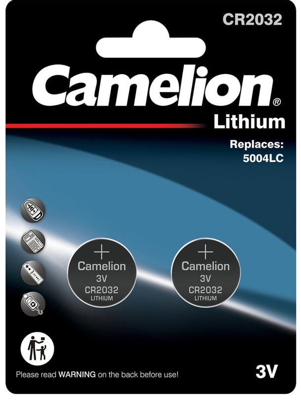 

Батарейка Camelion CR2032 BL-2 CAMELION 15246 (CR2032-BP2, батарейка литиевая,3V) (упак. 2 шт.), CR2032 BL-2